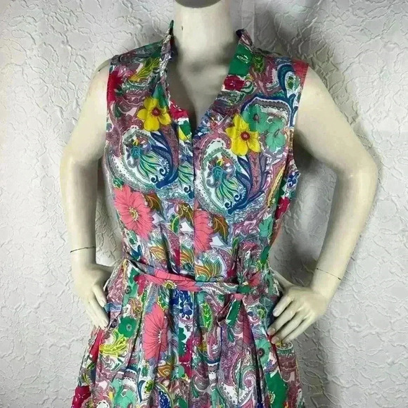 Talbots Floral Sleeveless shirt dress - Picture 2 of 10